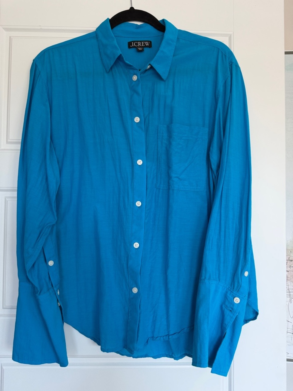 J. Crew Teal Blue Long-Sleeve Button-Down Shirt